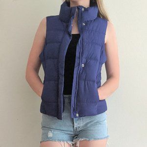 NWT Gap Women's Cobalt Blue Puffer Collared Quilted Down Vest Size Small